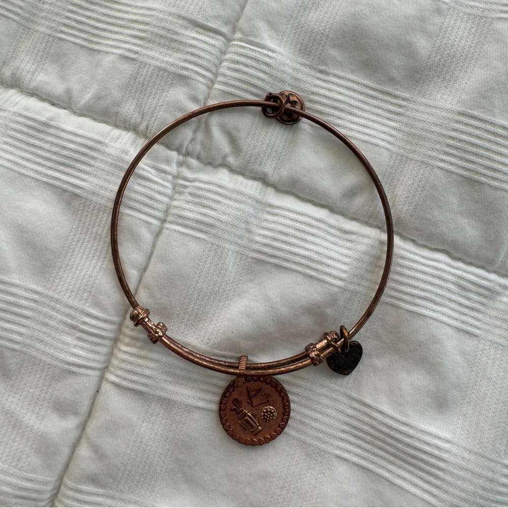 Alex and Ani Copper Charm Bracelet — Golf themed charm